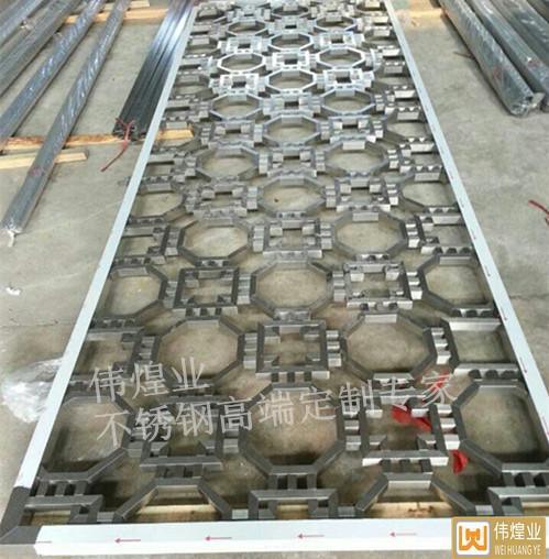 加工不锈钢餐厅屏风隔断|镀铜不锈钢镂空花格定做